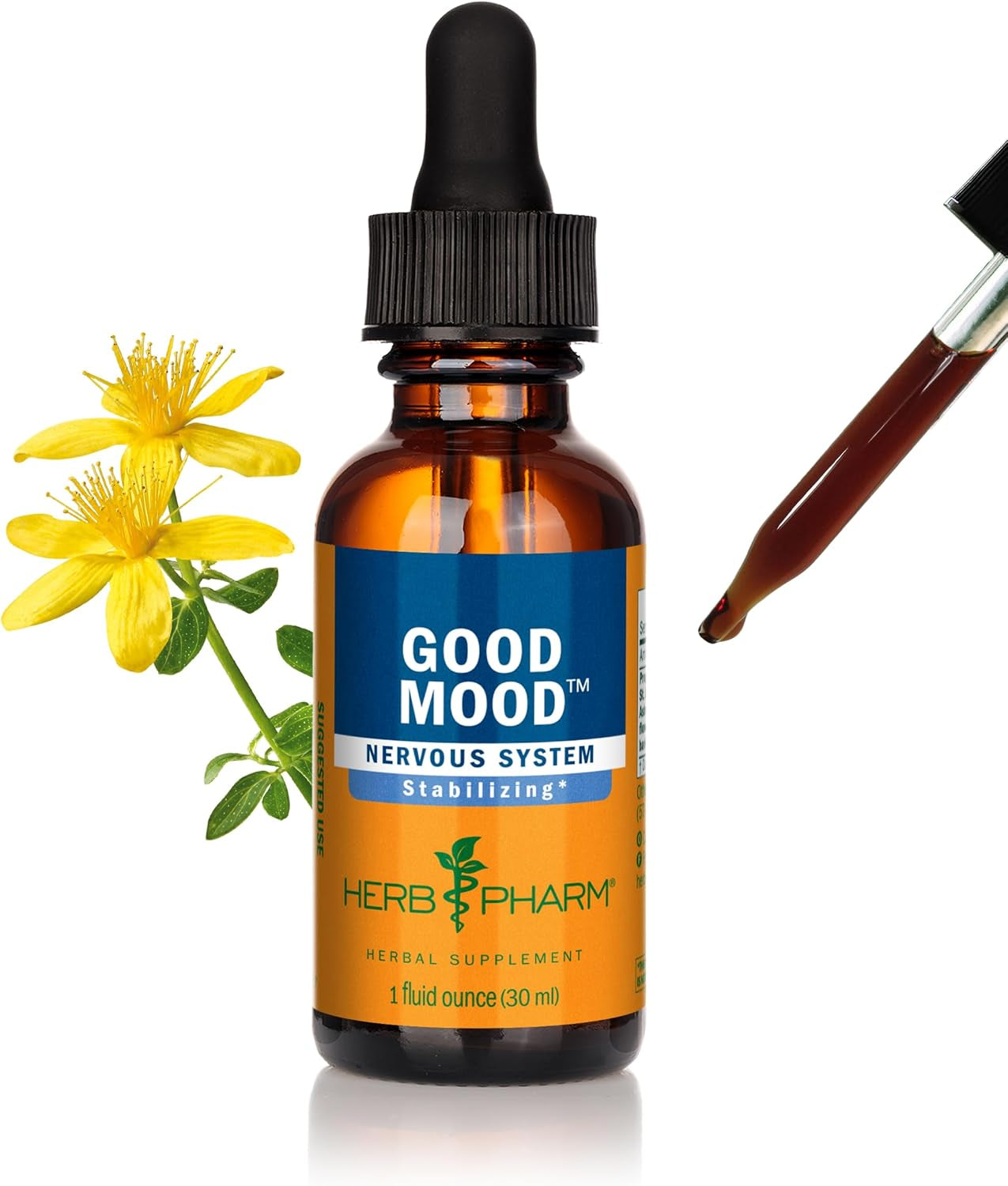 Good Mood Support Supplement: with St. John'S Wort & Certified Organic Ashwagandha | Positive Mood & Emotional Balance Support Tincture| Fast-Absorbing, Non-Gmo |Up to 2 Week Supply, 1 Oz*