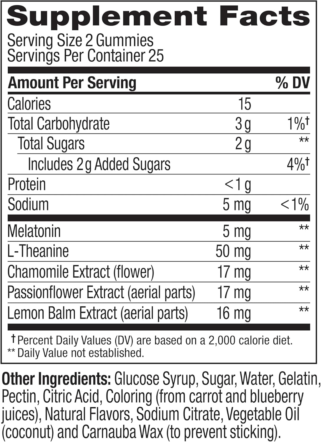 Extra Strength Sleep Gummy, 5 Mg Melatonin, L-Theanine, Chamomile, Lemon Balm, Sleep Aid, Blackberry - 50 Count