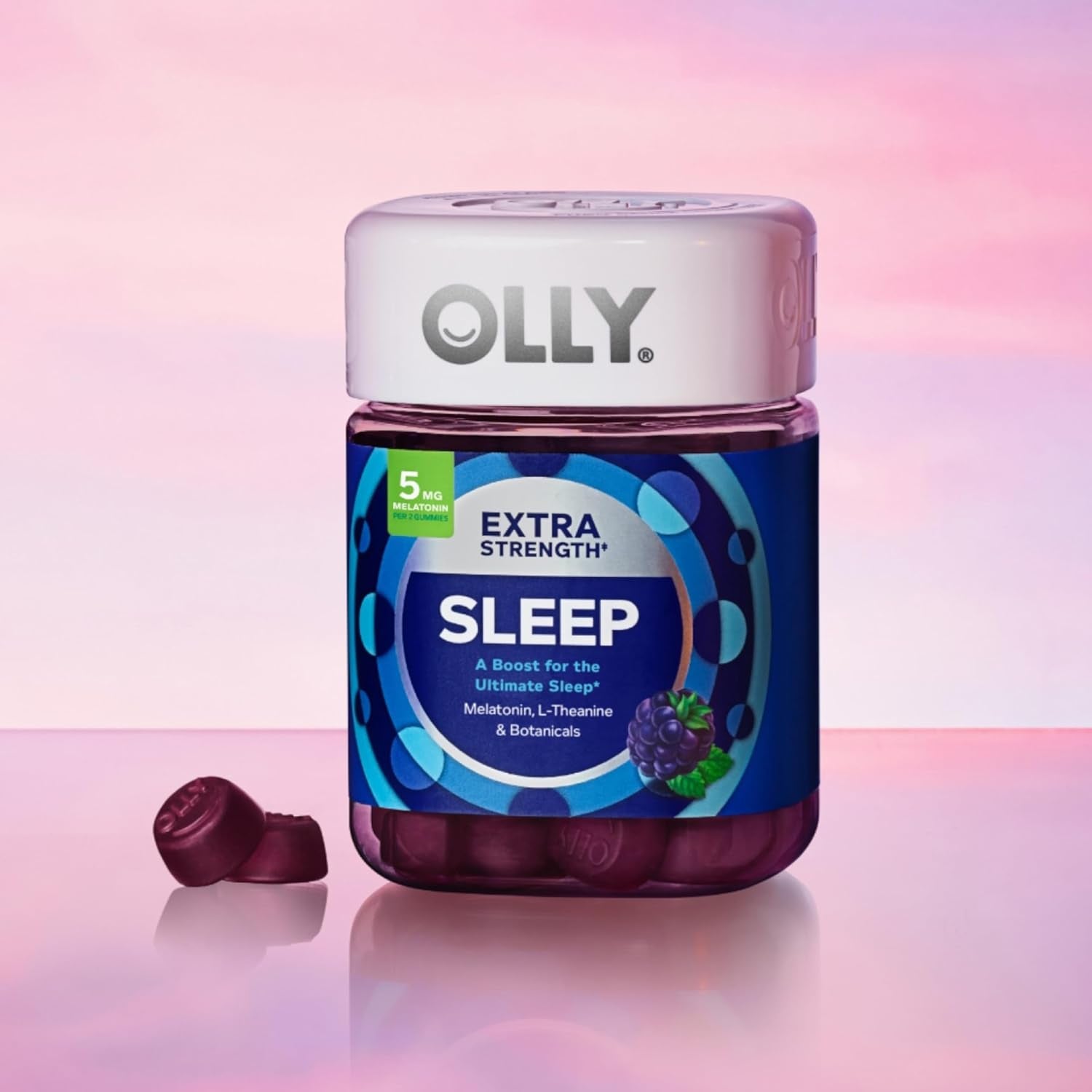 Extra Strength Sleep Gummy, 5 Mg Melatonin, L-Theanine, Chamomile, Lemon Balm, Sleep Aid, Blackberry - 50 Count