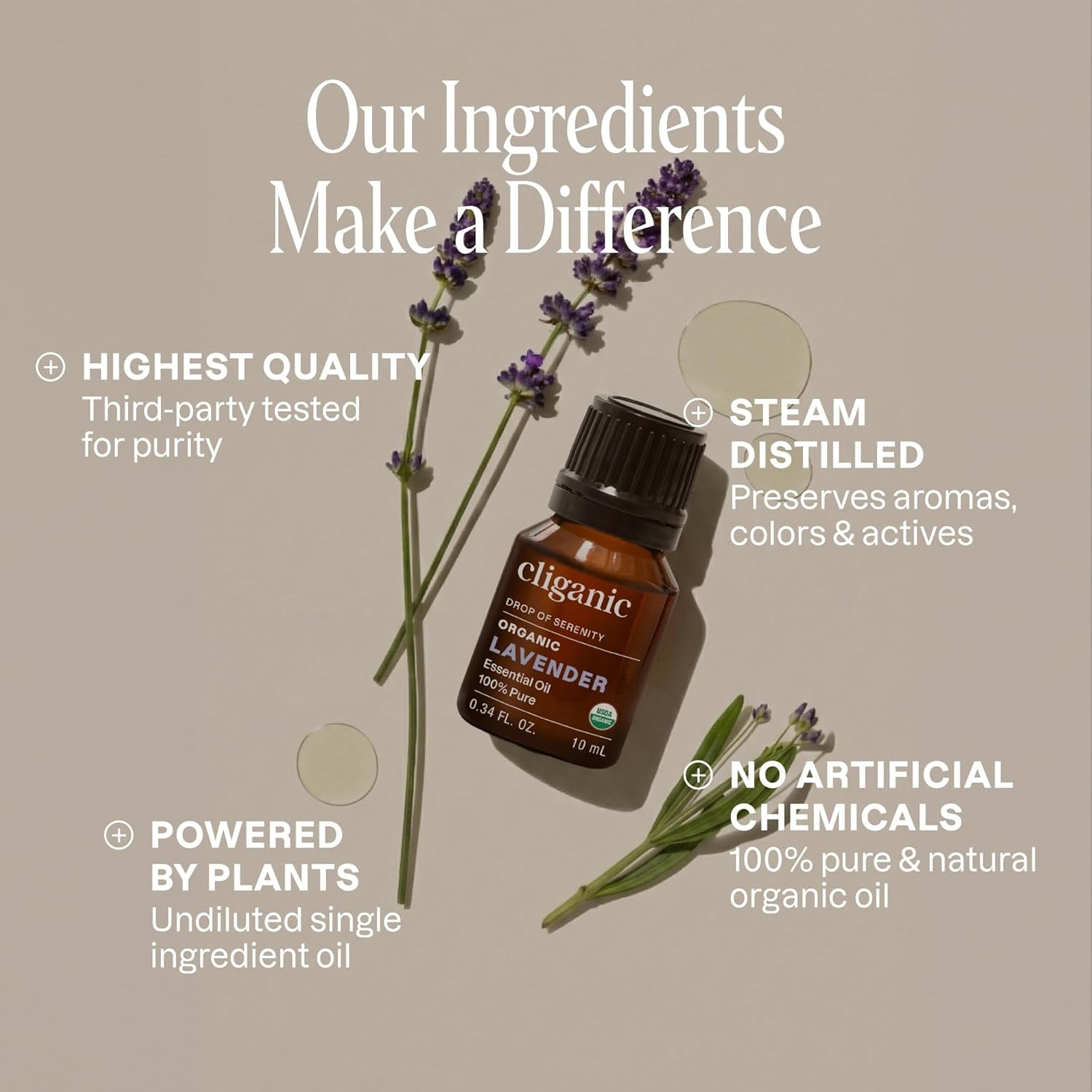 Organic Lavender Essential Oil - 100% Pure Natural Undiluted, for Aromatherapy Diffuser | Non-Gmo Verified