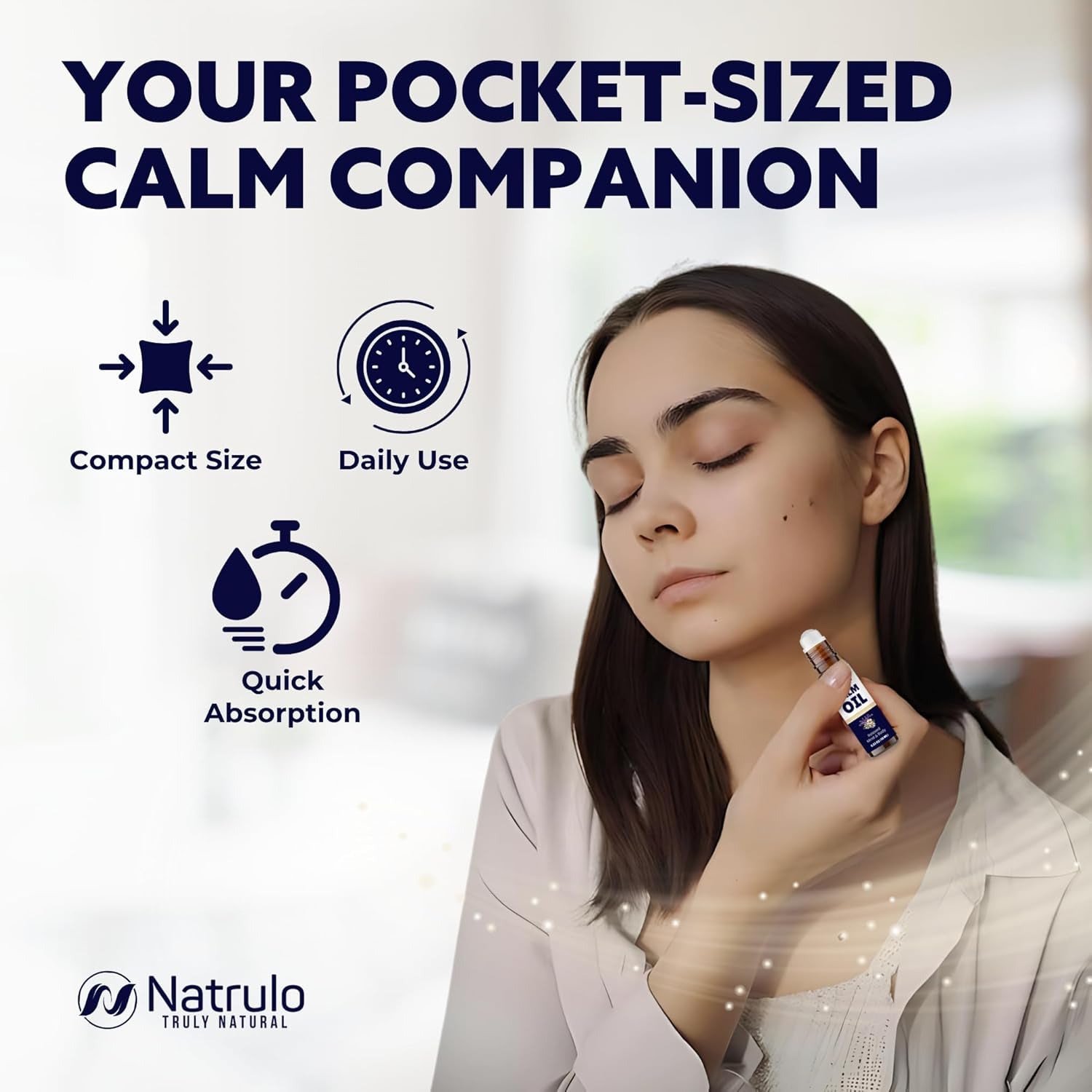 Calm Essential Oil Roll on – Calming Essential Oils with Lavender & Chamomile – Stress Relief, Relaxation & Skin-Soothing Aromatherapy – Essential Oil Roller – Self Care & Relaxation Gifts for Women