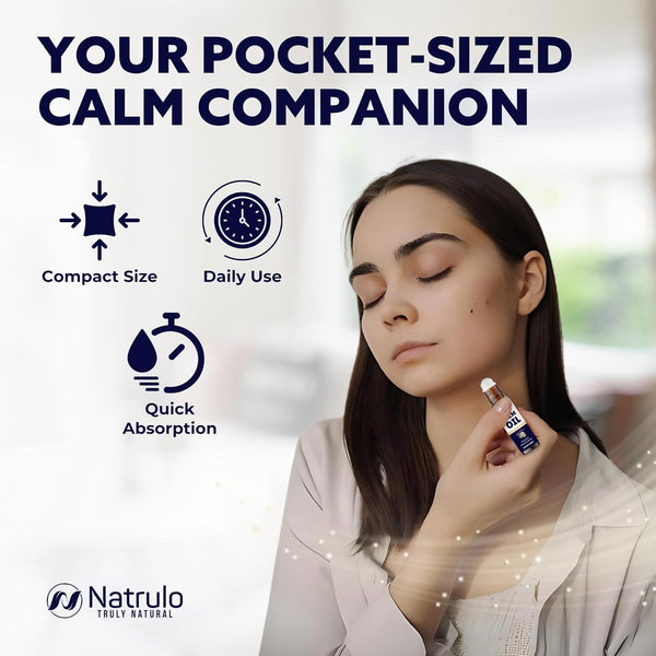 Calm Essential Oil Roll on – Calming Essential Oils with Lavender & Chamomile – Stress Relief, Relaxation & Skin-Soothing Aromatherapy – Essential Oil Roller – Self Care & Relaxation Gifts for Women