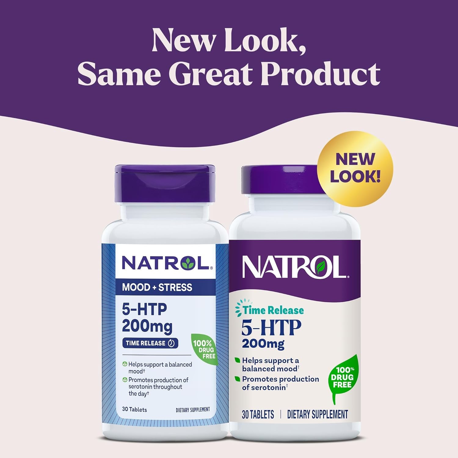 5-HTP 200 Mg, Time Release, Support a Balanced Mood, Dietary Supplement Provides Serotonin Production Throughout the Day, 30 Tablets, up to a 30 Day Supply