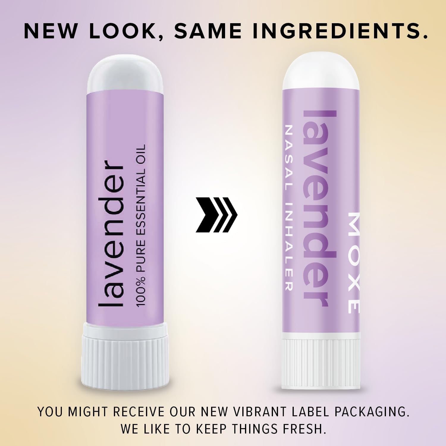 MOXĒ Lavender Essential Oil Nasal Inhaler, No-Mess Aromatherapy, Relaxation, Naturally Calming, before Sleep Routine, Pure and Undiluted, Made in USA (3 Pack)