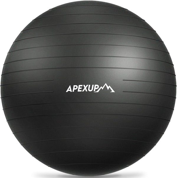 Yoga Ball Exercise Ball anti Slip Heavy Duty for Fitness, Balance & Core Workout, Balance Training, Pregnancy & Physical Therapy, 5 Sizes