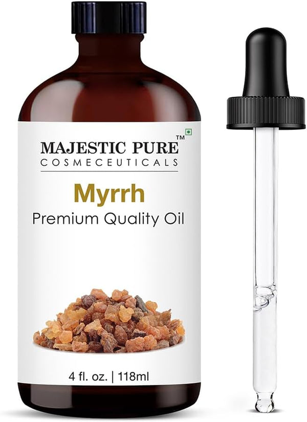 Essential Oil with Glass Dropper - 100% Pure and Natural - Essential Oils for Diffuser, Aromatherapy, Soap and Candle Making, Myrrh Essential Oil, Myrrh Oil, 4 Fl Oz