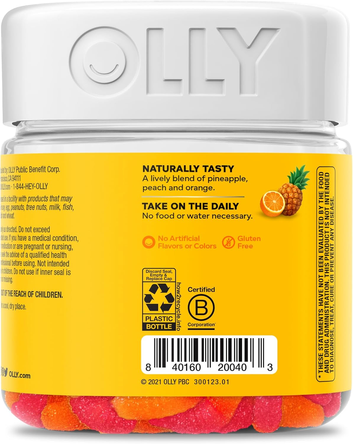 Hello Happy Gummy Worms, Mood Support Gummies for Adults,* Saffron Extract, Vitamin D, Tropical Zing Flavored, 30 Day Supply - 60 Count