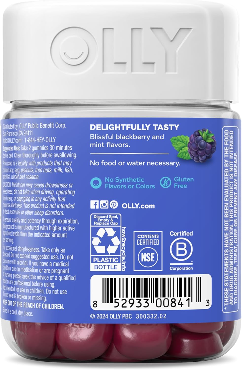 Extra Strength Sleep Gummy, 5 Mg Melatonin, L-Theanine, Chamomile, Lemon Balm, Sleep Aid, Blackberry - 50 Count