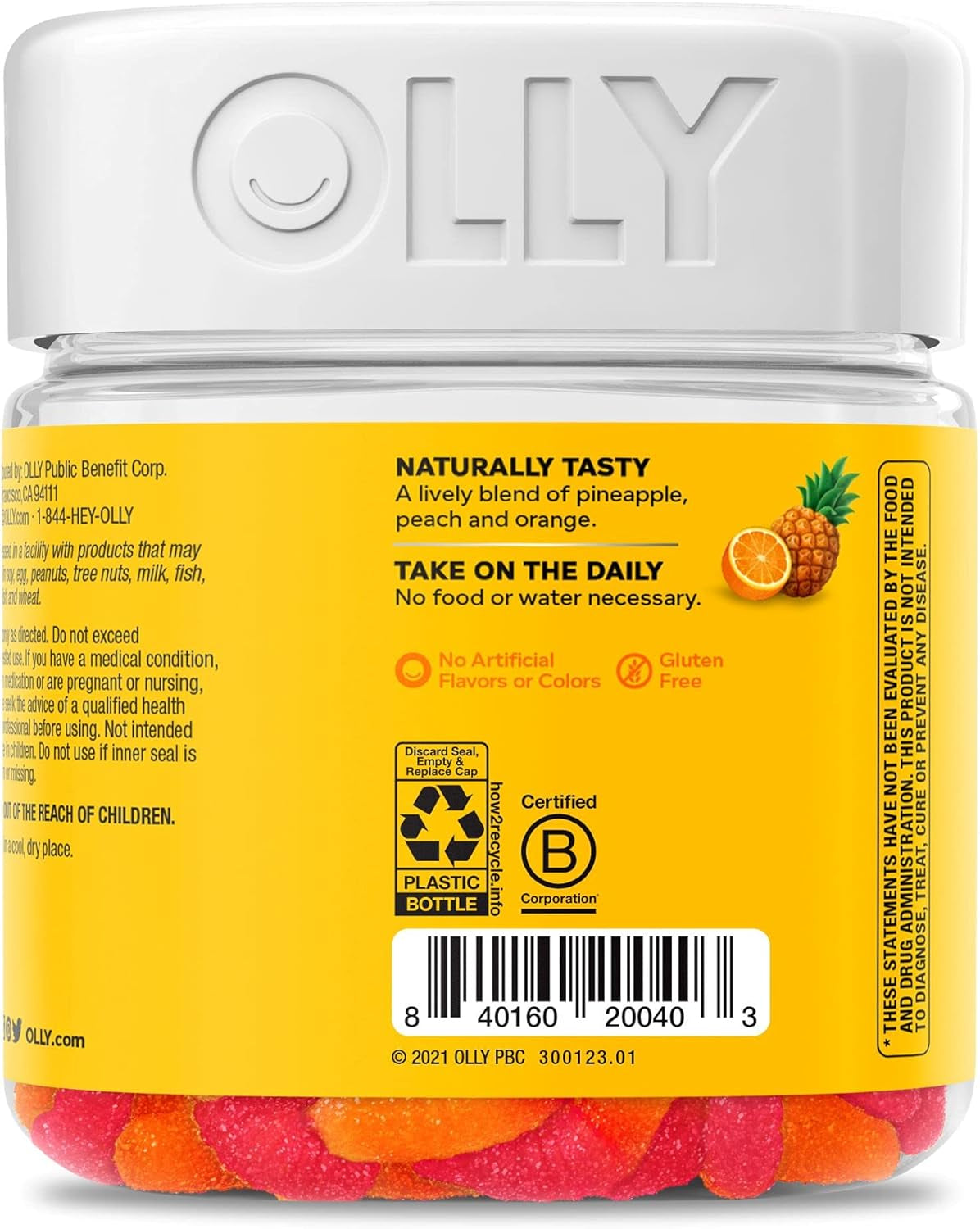 Hello Happy Gummy Worms, Mood Support Gummies for Adults,* Saffron Extract, Vitamin D, Tropical Zing Flavored, 30 Day Supply - 60 Count