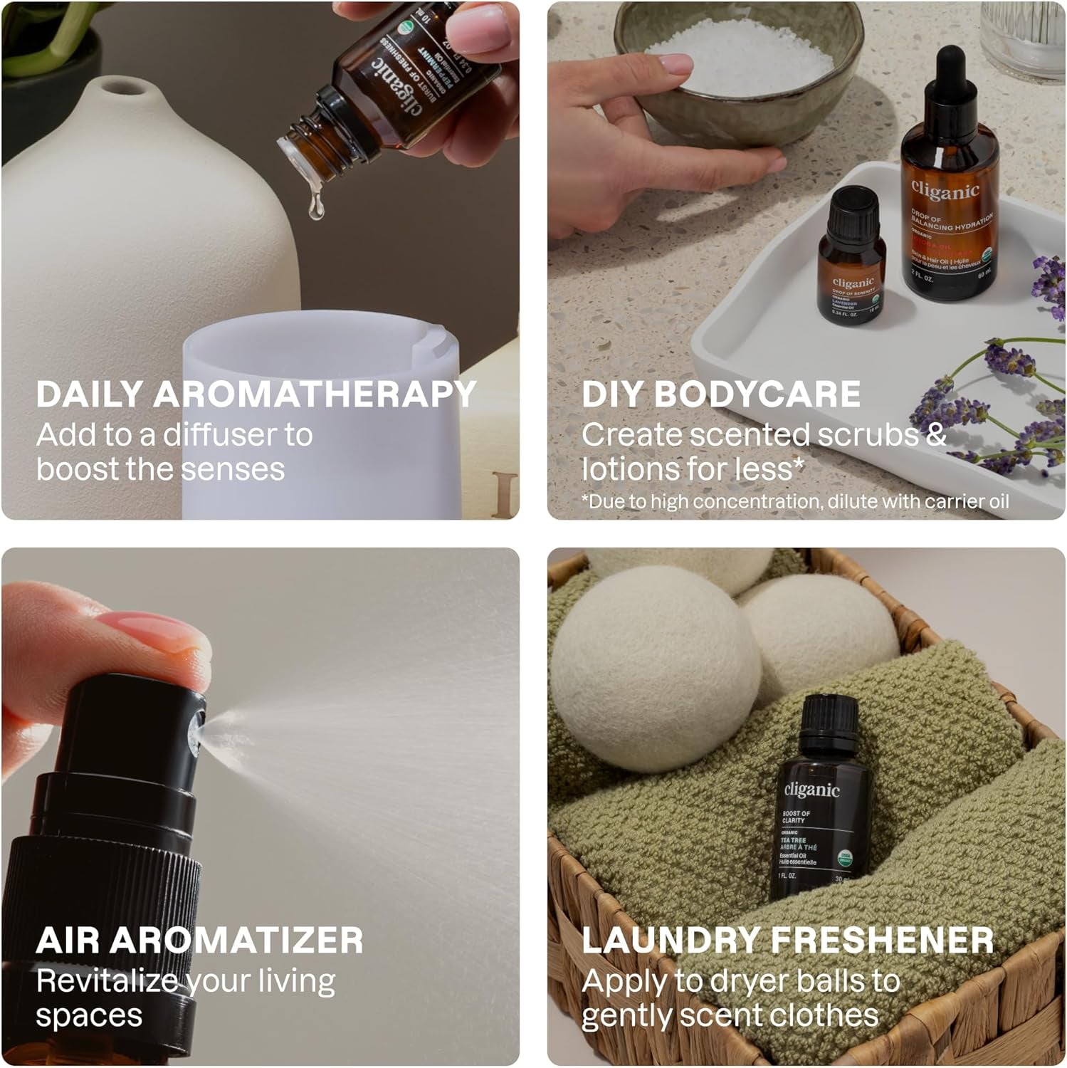 Organic Essential Oils Set (Top 5 - the Classics) - 100% Pure Natural - Aromatherapy, Candle Making - Peppermint, Lavender, Eucalyptus, Lemongrass & Orange