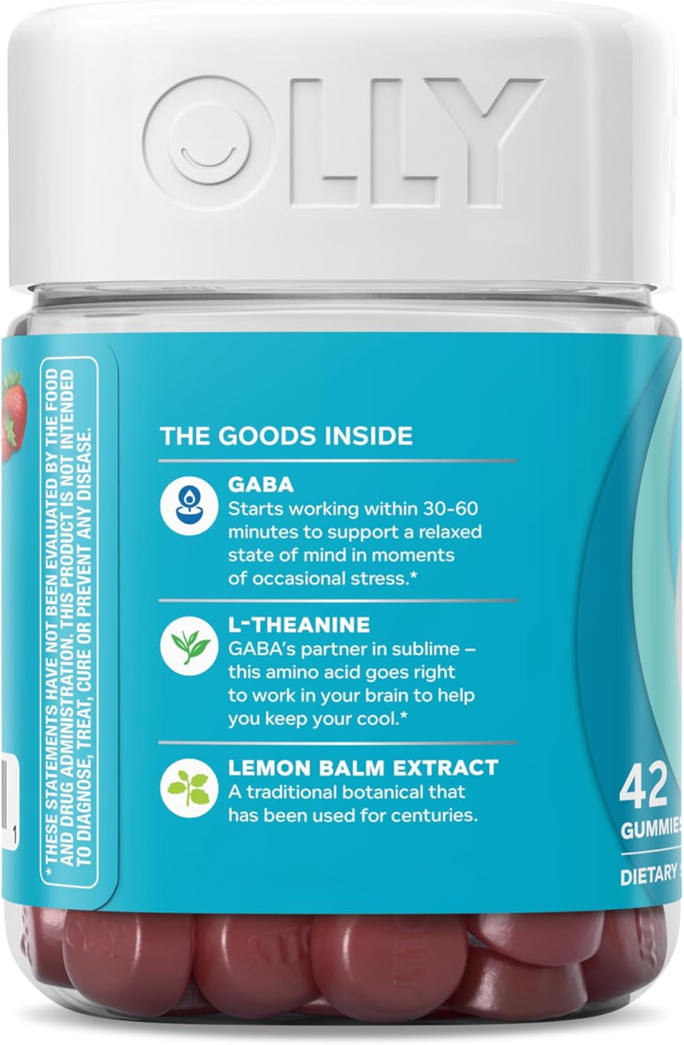 Goodbye Stress Gummy, GABA, L-Theanine, Lemon Balm, Stress Relief Supplement, Berry - 42 Count
